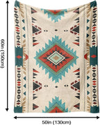 Aipon Boho Aztec Throw Blanket 50"x 60", Western Indian Native American Blanket Southwestern Decor, Beige Soft Cozy Lightweight Throws Blankets Gifts for Women Men Couch Bed Sofa Chair