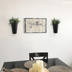 Mkono Galvanized Metal Wall Planter Farmhouse Wall Vase for Artificial Plants Flowers, Rustic Hanging Fake Flowers Holder Country Home Bedroom Living Room Decor Set of 2, Black, Small