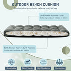 downluxe Outdoor Bench Cushion for Patio Furniture, Waterproof Tufted Overstuffed Porch Swing Cushions, Thick Outdoor Loveseat Cushions, 59" x 18" x 5", Dark Grey, Set of 1