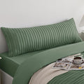 JELLYMONI Pillowcases Body Size Green 1 Pack Boho Striped Bed Pillow Covers 20x54in Polyester Envelope Pillow Shams Tufted Bohemian Textured (Pillows are not Included)