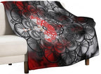 Black Red Mandala Throw Blanket Abstract Yellow Red Black Boho Floral Modern Blanket for Sofa Bed Couch Chair Or Dorm 50"x60"