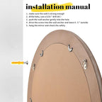 sawsile Oval Wood Mirror,20x30 inch Rustic Farmhouse Natural Wooden Frame Boho Beads Wall Mirror for Bathroom,Living Room,Bedroom or Entryway