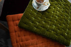 vctops Luxury Velvet Square Chair Pad Thin Soft and Comfy Chair Cushion Tufted Indoor Seat Cushion Pillow Tatami (Green,17"x17")