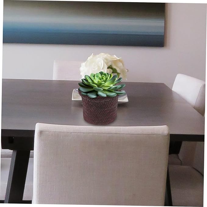 1Pc Seaweed Woven Plant Holder Natural Seagrass Pot Container for Indoor Plants Handcrafted Design Versatile Basket for Home Decor