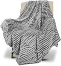 MACEVIA Fleece Throw Blanket for Couch Fuzzy Giraffe Decor 3D Zebra Print Blanket Lightweight Cozy Comfy Super Soft Black and White Blanket for Bed,Sofa 260GSM (Black Zebra,50x60inches)