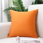 4-Pack 100% Cotton Comfortable Solid Decorative Throw Pillow Case,Thmyo Square Cushion Cover Pillowcase Sublimation Blank Pillow Covers DIY Throw Pillowcase for Sofa(26x26 inch/ 66x66cm, Fall Orange)