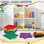 Sawysine 12 Pcs Floor Cushions Classroom Flexible Floor Seating with Handle for Kids in Home School Classroom Kindergarten Daycare Nursery(Novel Color,Square)