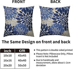 Blue Grey Gray Pillow Covers 22X22 Inch Set of 2, Dahlia Flower Spring Summer Floral Cream Decorative Throw Pillow Covers Outdoor Modern Farmhouse Cushion Case for Home Couch Sofa Bed Decor