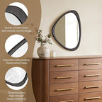 WallBeyond Asymmetrical Mirror, Irregular Wall Mirror, Wall Mirrors Decorative for Bedroom Living Room Entryway Hall, Wood Mirror for mid Century Modern Decor 25" H x 20" W, Black