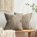 MIULEE Pack of 2 Decorative Burlap Linen Throw Pillow Covers Modern Farmhouse Pillowcases Rustic Woven Textured Cushion Cover for Sofa Couch Bed 16x16 Inch Light Brown