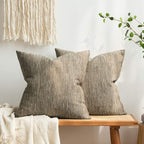 MIULEE Pack of 2 Decorative Burlap Linen Euro Throw Pillow Covers for Sofa Couch Bed 24x24 Inch Modern Farmhouse Pillowcases Rustic Woven Textured Cushion Cover Light Brown