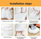 Asuprui Unstuffed Floor Pillow Meditation Cushion No Filler Large Floor Cushion for Sitting Fluffy Floor Seat Fuzzy Oversized Seat Pillow for Adult 24X24X6 Inches White Round Cover ONLY