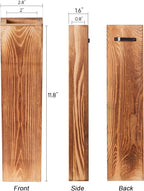 2-Pack Wood Wall Planters with 4 Removable Faux Eucalyptus Stems - Modern Farmhouse Wall Decor for Living Room, Bedroom, Bathroom - Wooden Wall Vases and Fake Eucalyptus for Home Office Decor