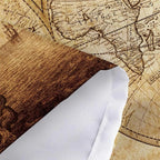JAWO Old World Map Tapestry, Vintage Wanderlust Pirate Map Tapestry Wall Hanging for Bedroom, Historical Atlas Tapestries Poster Beach Blanket College Dorm Home Decor (80W X 60H)
