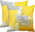 Britimes Throw Pillow Covers Modern Home Art Decor, 16 x 16 Inches Set of 2 Pillow Cases Decorative, Abstract Oil Painting Pillowcases for Bedroom, Living Room, Cushion Couch Sofa, Yellow Grey