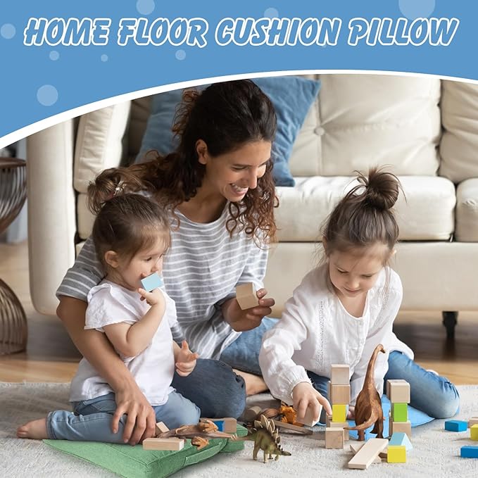Gerrii 8 Pieces Floor Cushions for Kids Classroom Flexible Floor Seating Cushions Floor Pillows for Home School Kindergarten Daycare Nursery(Blue and Green Series,Square)
