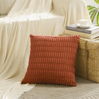 Fancy Homi 4 Packs Boho Burnt Orange Fall Decorative Throw Pillow Covers 16x16 Inch for Couch Bed Sofa, Rustic Modern Farmhouse Home Decor, Soft Plush Corduroy Cute Square Cushion Case 40x40 cm