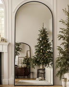 Antok 71" x32” Arched Full Length Floor Mirror, Black Aluminum Frame, Free Standing/Wall Mount/Leaning for Bedroom, Living Room, Dressing Room