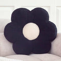 Flower Pillow, Cute Daisy Decorative Pillow for Bed, Soft Home Decor Floor Seating Cushion (Black, 14.9 Inches)