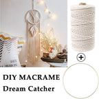 87pcs Macrame Kits for Beginners 3mm x 220yards Natural Cotton Macrame Cord Wall Hanging Kit, Macrame Supplies Best for Macrame Plant Hanger with Wooden Beads,Wooden Rings