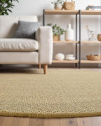 DEXI Round Sisal Rug Natural Fiber 4x4, Braided Woven Area Rugs No Shed, Soft Neutral Rustic Carpet Mat for Indoor Outdoor Patio Dining Living Room Bedroom Farmhouse, 4ft, Natural