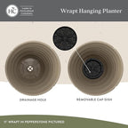 The HC Companies Wrapt Hanging Planters - Lightweight Plant Pot Hanger for Hanging Plants, Vegetables & Herbs - Outdoor & Indoor Hanging Basket for Plants (11" Black, Pack of 1)