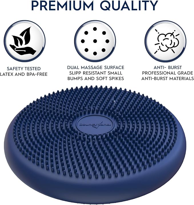 Bouncyband – Wiggle Seat – 10 Pack – Blue, 13” D – Large Sensory Cushion for Kids Ages 6-18+ – Promotes Active Learning, Improves Student Productivity, Includes Easy-Inflation Pump