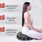 Mandala Meditation Cushion, Boho Meditation Mat, Meditation Pillows for Sitting on Floor, Cushions for Sitting in Home and Outdoor, Round Floor Pillows Cushion Seating for Yoga Accessories 22'' X 22''