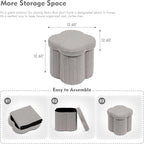B FSOBEIIALEO Storage Ottoman Cube, Flowers Shaped Ottomans with Storage Foot Stool Footrest for Lving Room, Boucle Ottoman Seat for Dorm Room,Faux Teddy Fur, Grey 12.6"x12.6"x12.6"