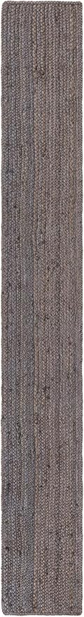 Unique Loom Braided Jute Collection Area Rug - Dhaka (1' 2" x 10' Table Runner, Gray)