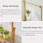 COPREE Bamboo 3-Tier Hanging Plant Stand Planter Shelves Flower Pot Organizer Rack Folding Display Shelving Plants Shelf Unit Holder