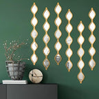 Yulejo 6 Pcs Acrylic Teardrop Mirror Decor - Narrow Wall Decor Boho Vintage Wall Art for Apartment Home Living Room Bathroom Bedroom Hallway (Gold Edge)
