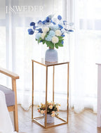 Gold Stand Wedding Centerpieces for Tables - 23.6in Tall Vases for Centerpieces, 2 Pcs Metal Column Flower Stand, Rectangular Flower Display Rack, Wedding Decorations for Tables, Party, Events, Home