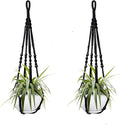Macrame Plant Hanger Indoor Hanging Planter Basket with Wood Beads Handmade Woven Cotton Rope Flower Pot Holder Stand for Boho Outdoor Home Decor No Tassels, 35 Inch, Set of 2