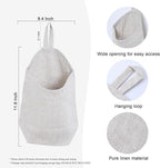 100% Linen Hanging Storage Bags Baskets 2 Pcs, Small Wall Storage Bag for Kitchen, Bedroom, RV Camper Organizer, Sewing Room, Nursery Storage, Kids Room, Linen