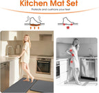 Kitchen Mats, 2PCS Kitchen Rugs, Cushioned Anti Fatigue Kitchen Mats for Floor, Non-Slip Standing Desk Mat, Waterproof Kitchen Rug Set for Kitchen Floor Office,17.3"×30"+17.3"×59" Grey