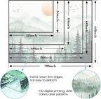 Accnicc Misty Forest Mountain Tapestry Sage Green Nature Pine Tree Wall Tapestry for Bedroom Aesthetic Watercolor Woods Lake Large Tapestries Wall Hanging for Living Room Dorm Decor 80 x 60 Inch