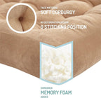 Meditation Floor Pillow, Square Large Pillows Seating for Adults, Tufted Corduroy Floor Cushion for Living Room Tatami, Coffee Brown 22x22 Inch, 1 Count (Pack of 1)