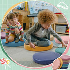 Juexica 8 Pcs Extra Thick Flexible Seating Floor Cushions Assorted Colored Floor Pillow Classroom Seat Cushions Soft Classroom Seating for Kids Learning Daycare School Chair(Morandi Color)