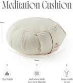 Myga Zafu Yoga Meditation Cushion with Washable Cover - Floor Cushion Pillow with Natural Buckwheat Filling - Soft Round Cotton Design for Meditating or Pranayama Exercises