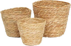 Woven Basket, Hand Woven Containers Flower Pots Boho Indoor Planter Decorative Flower Storage Organizer for Home Office Decoration (Small)