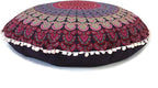 CRAFT KALA 22" Mandala Meditation Floor Pillows Cover Pouf Cover Round Seating Bohemian Mandala Cotton Floor Cushion Cover Outdoor Fireplace Seating Living Room Yoga Room Home Décor Pink
