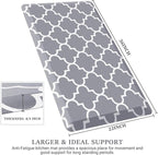 WISELIFE Anti Fatigue Floor Mat - 4/5 Inch Thick Kitchen Mat Non Slip Waterproof Heavy Duty Ergonomic Comfort Mat Durable for Home, Office, Sink, Laundry,(22" x 36", Grey)