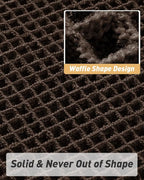Upgraded Waffle Runner Rug Super Absorbent Non Slip Bath Mats for Bathroom Machine Washable Bathroom Runner Rug with Tassels, Ideal for Hallway Bedroom Laundry Room, Chocolate, 2'x 5'(24" x 60")