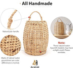 AceList Set of 2 Water Hyacinth Wall Hanging Baskets, Wall Basket Storage for Flowers & Plant, Decorative Boho Coastal for Front Door, Closet, Living Room or Entrance (Original)