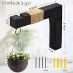 2 Pack Plant Hanger Hooks for Indoor Hanging Plants, Farmhouse Wooden Hanging Basket Wall Hooks for Outdoor Flower Pots Lanterns Wind Chime Lights Garden Decoration