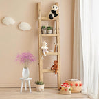 Cabilock Indoor Plant Stand, Wood Plant Table Stand, Boho Sturdy and Stable Flower Pot Holder, Single Bonsai Stool Holder Tall, Corner Modern Decor (White)