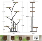 Plant Stand Indoor with Grow Lights - 8 Tiered Corner Plant Shelf Indoor, 50" Tall Lighted Plant Stand for Indoor Multiple Plants, Flower Stands Display Rack Holder for House, Patio, Black