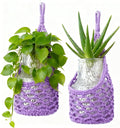 Macrame Wall Plant Hanger, Hanging Planter Basket Holder, Wall Planters for Indoor Plants, for Up to 6 Inch Pot (Purple, 6-Inch)