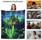 Fantasy Castle Throw Blanket 40x50 Inches | Aurora Magical Fleece Blanket for Couch Sofa Bed | Fairy Tale Landscape Decorative Throw | Soft Cozy Gift for Women Girls
